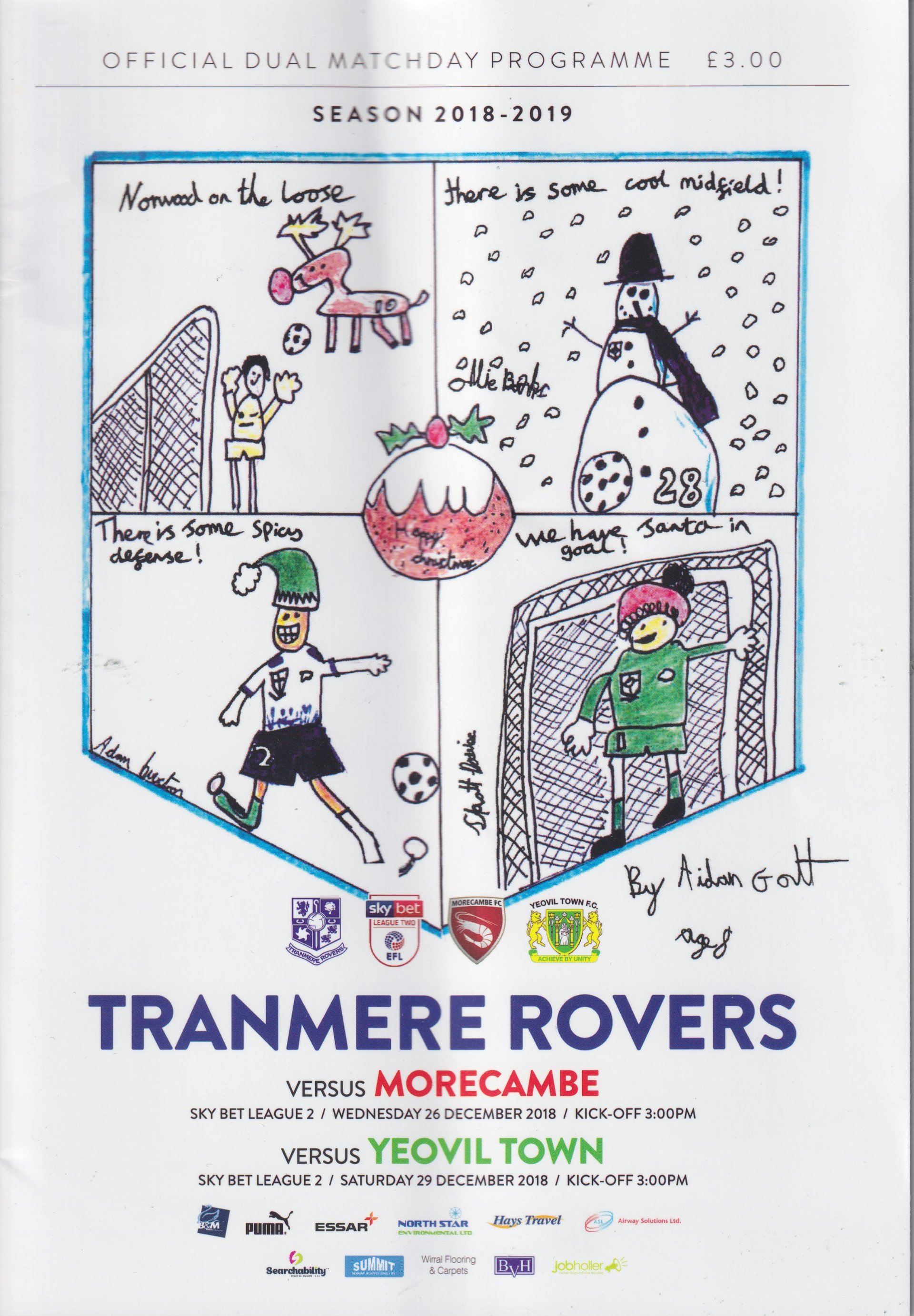 Tranmere Rovers v Yeovil match programme